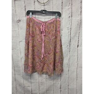 John Paul Richard Uniform Vintage Womens 100% Silk Y2K Skirt Sz 14 Fairy Preppy